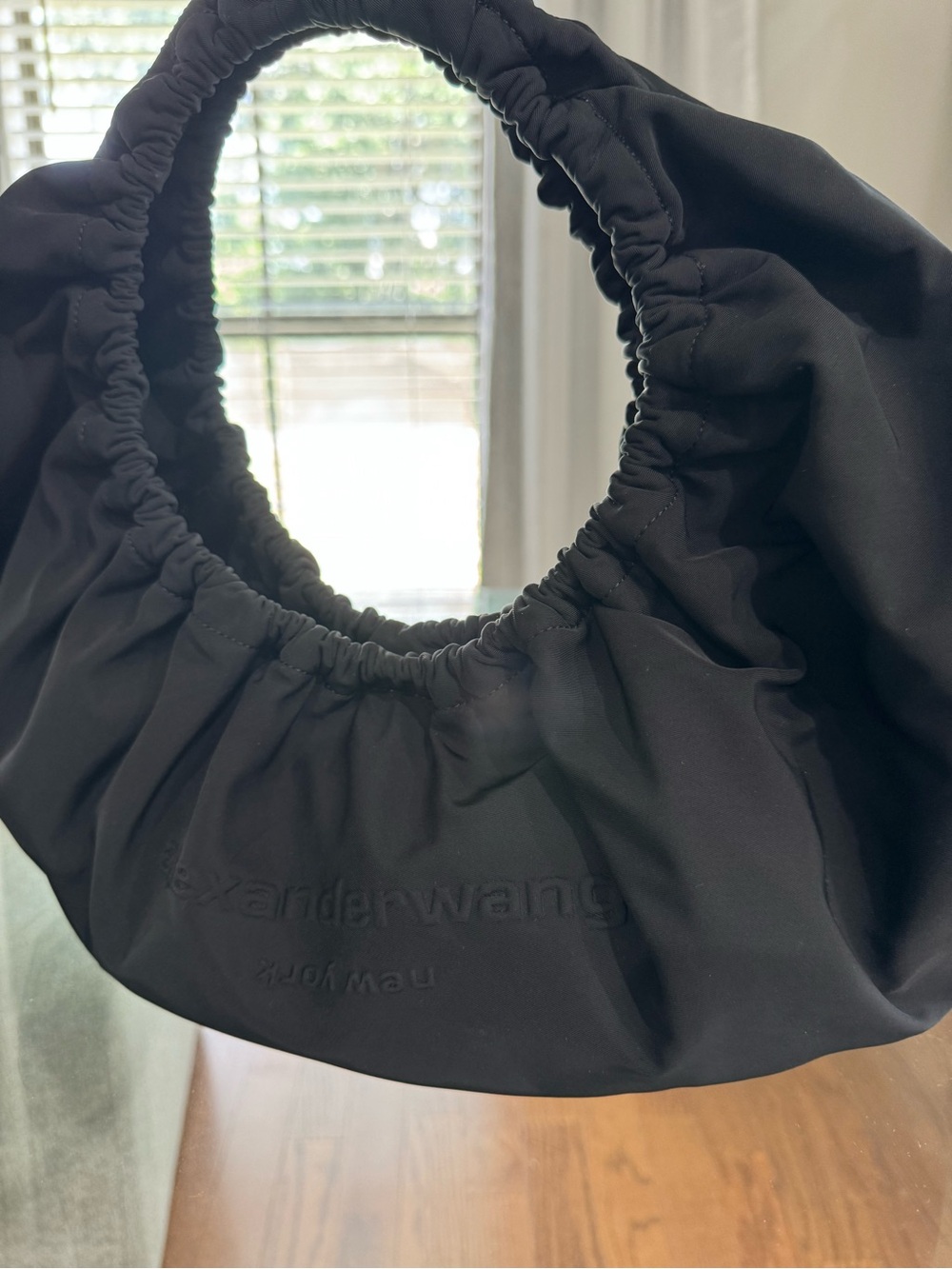 Alexander Wang Black Ruched Hobo Shoulder Bag